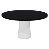 Container Round Table: Large + Cable Feed + Jet Black + White