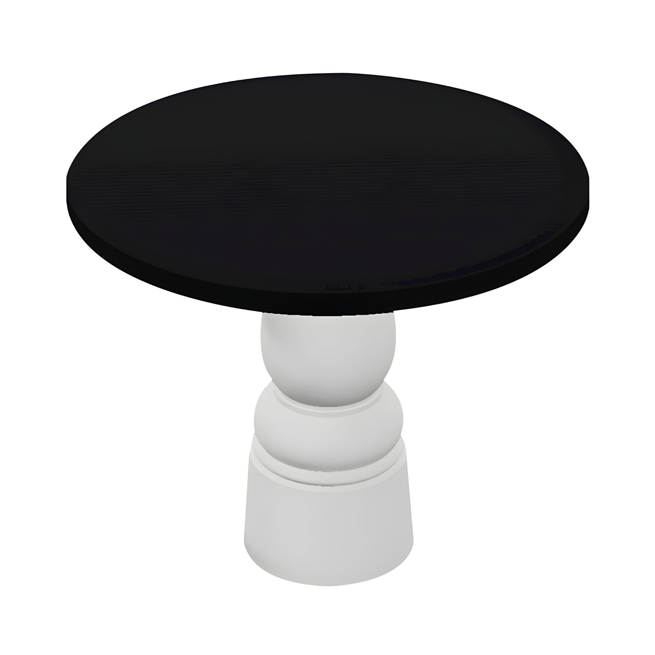 Container Round Table: Small + New Antiques + Jet Black + White