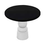 Container Round Table: Small + New Antiques + Jet Black + White