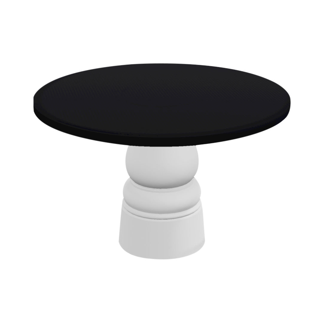 Container Round Table: Large + New Antiques + Jet Black + White