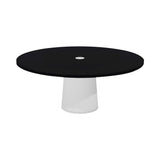 Container Round Table: XXL + Cable Feed + Jet Black with Hole + White