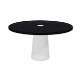 Container Round Table: Large + Jet Black with Hole + White