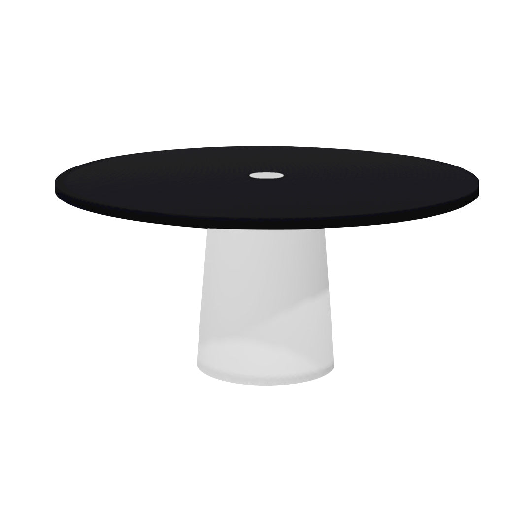 Container Round Table: Extra Large + Jet Black with Hole + White