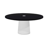 Container Round Table: Extra Large + Jet Black with Hole + White