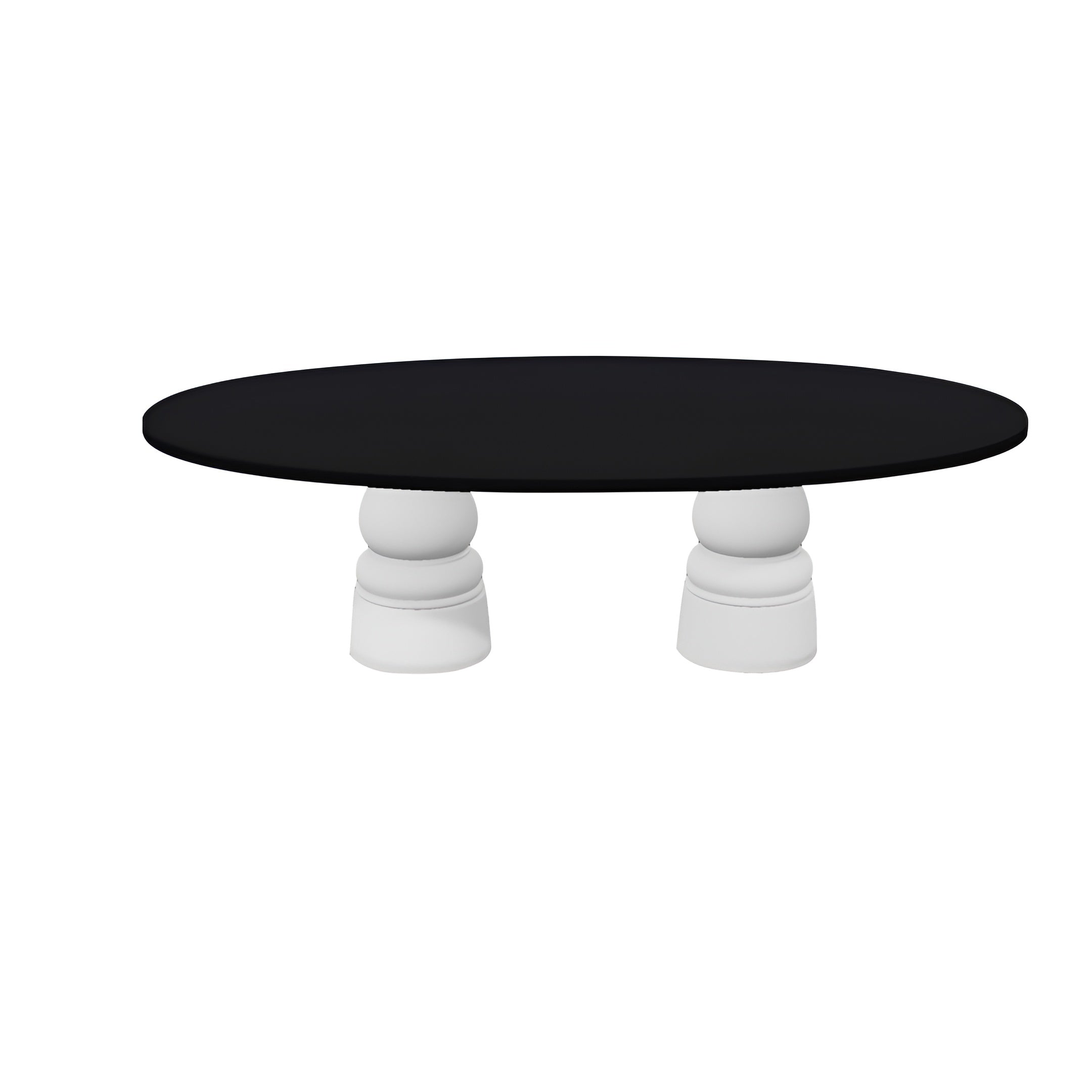 Container Oval Table: Large + New Antiques + Jet Black + White