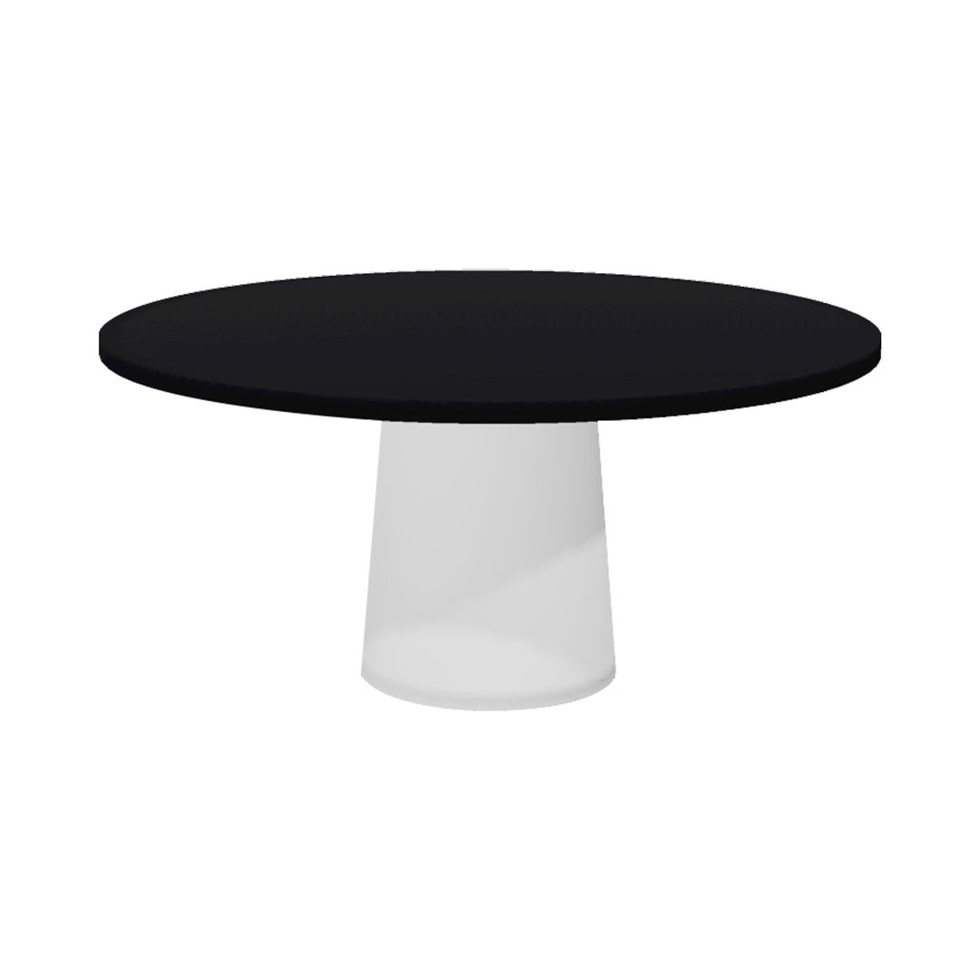 Container Round Table: Extra Large + Cable Feed + Jet Black + White