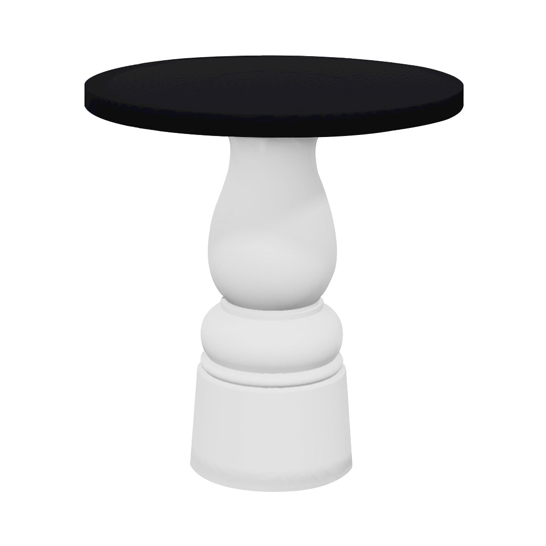 Container Round Table: Extra Small + New Antiques + Jet Black + White