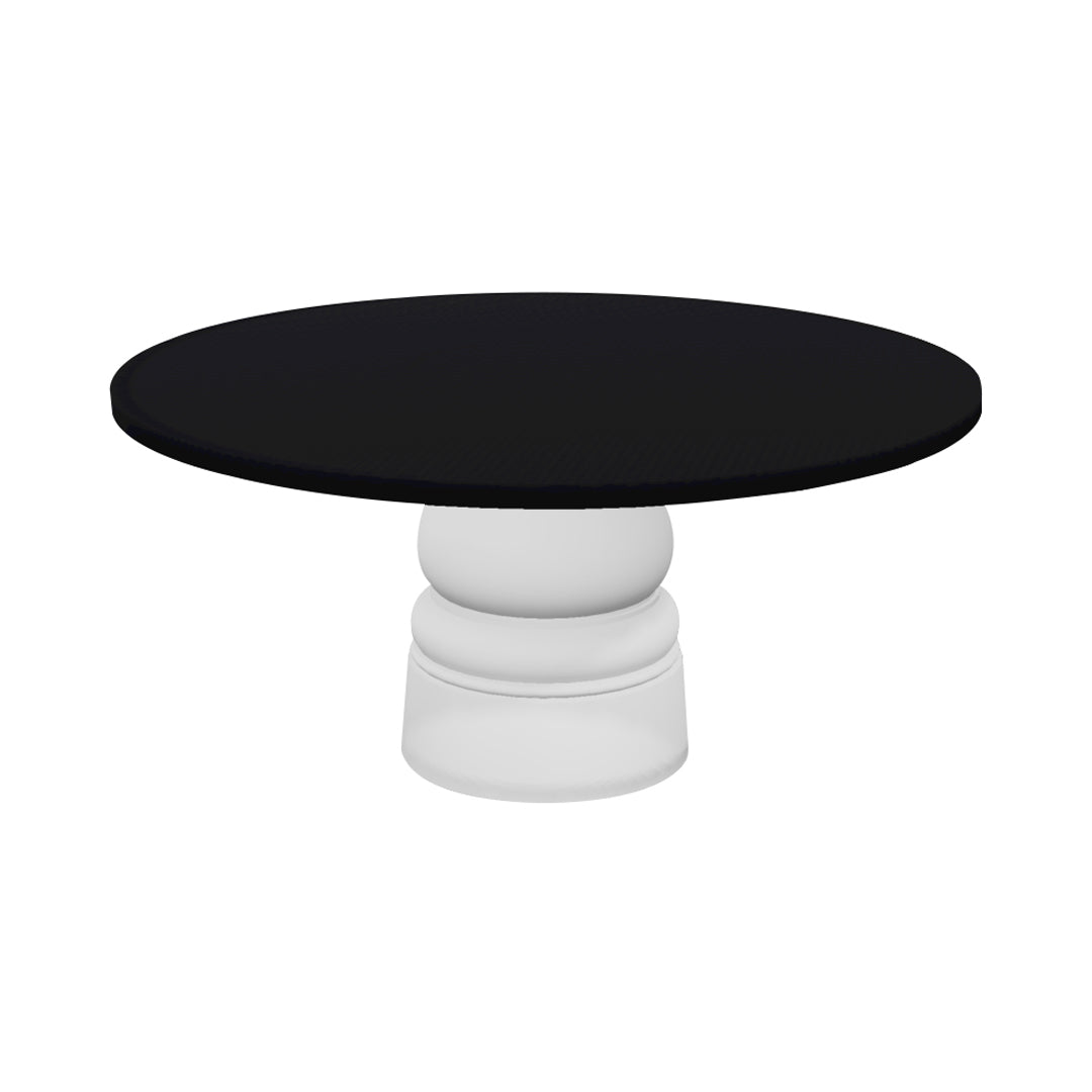 Container Round Table: Extra Large + New Antiques + Jet Black + White