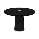 Container Round Table: Medium + Cable Feed + Jet Black with Hole + Black
