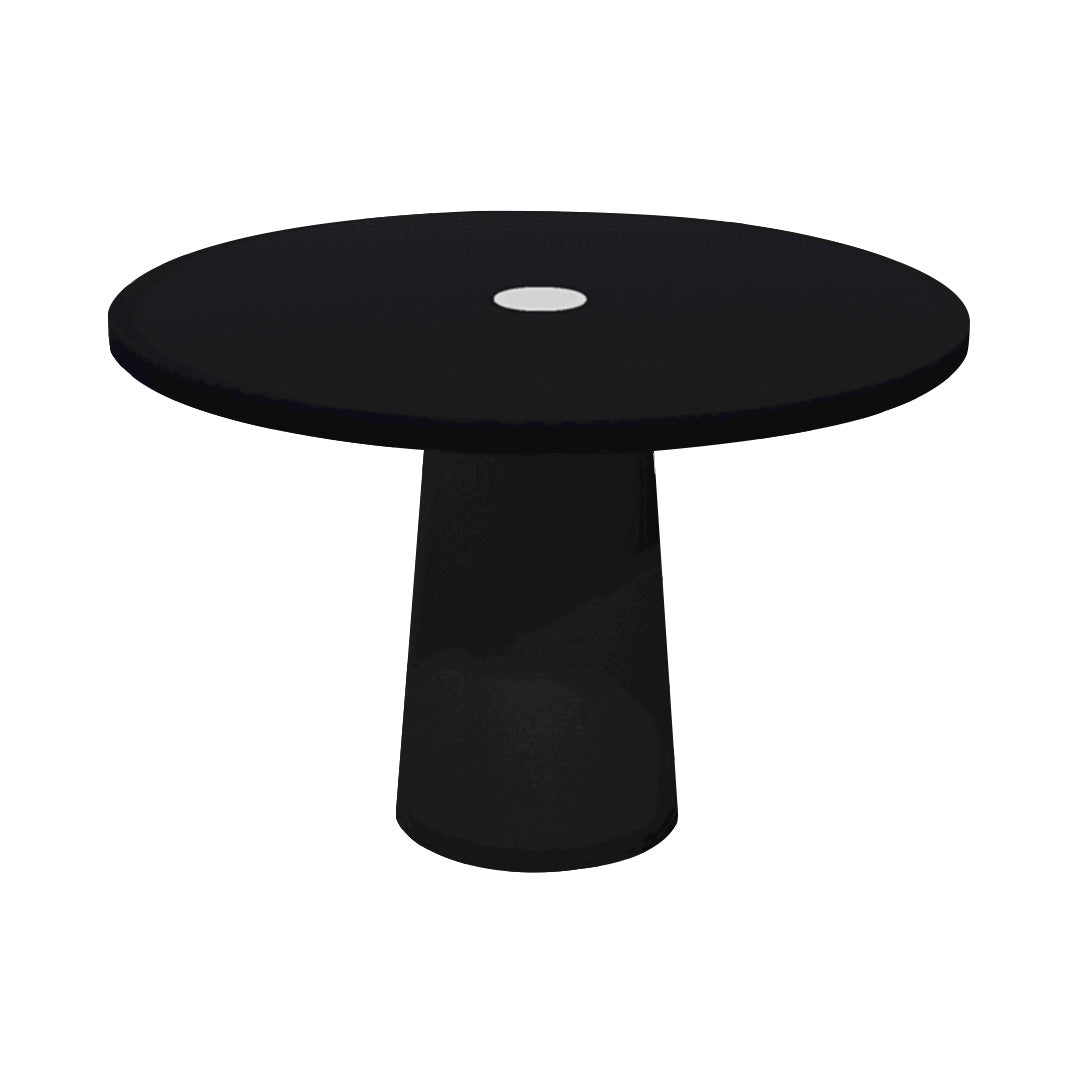 Container Round Table: Medium + Cable Feed + Jet Black with Hole + Black