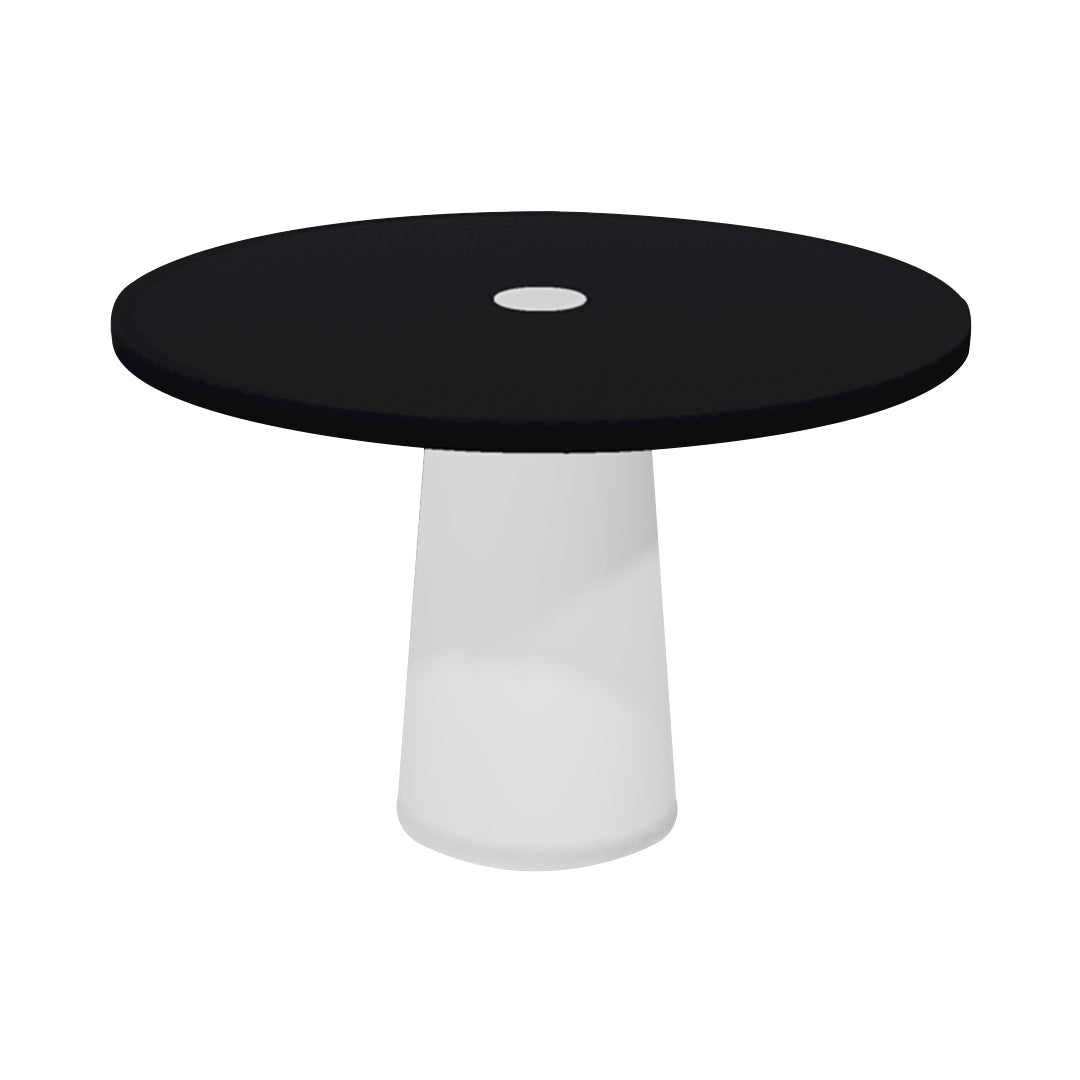 Container Round Table: Medium + Cable Feed + Jet Black with Hole + White