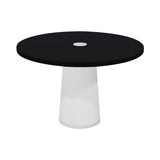 Container Round Table: Medium + Cable Feed + Jet Black with Hole + White