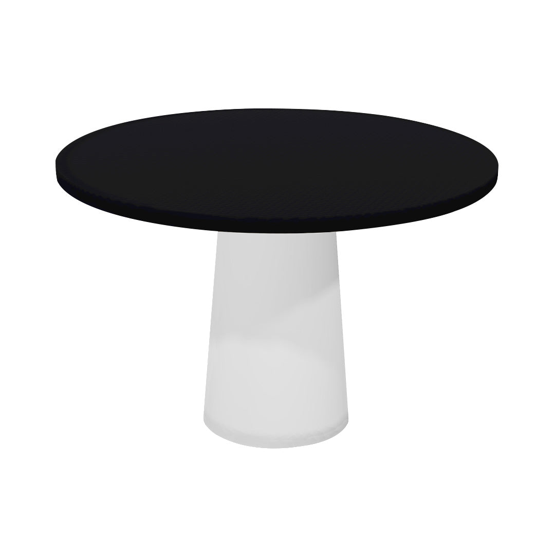Container Round Table: Medium + Cable Feed + Jet Black + White