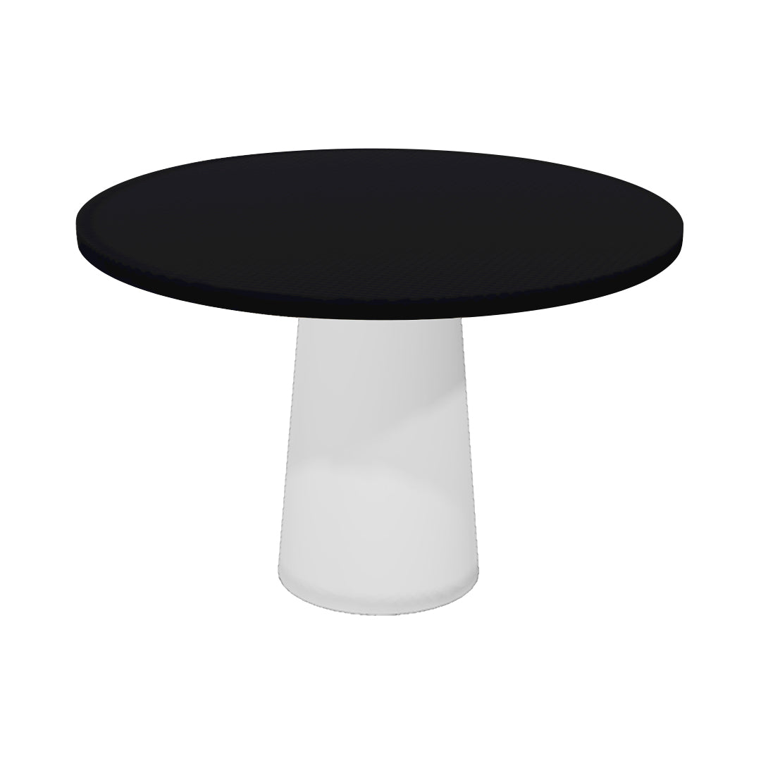 Container Round Table: Medium + Cable Feed + Jet Black + White
