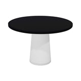 Container Round Table: Medium + Cable Feed + Jet Black + White