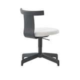 Jiro Swivel Chair: Upholstered + Black Oak + Black + Without Castors