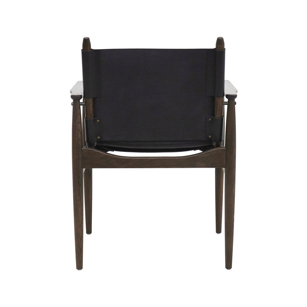 Journey Dining Armchair: Saddle Leather + Dark Brown Oak + Black