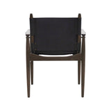 Journey Dining Armchair: Saddle Leather + Dark Brown Oak + Black