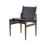 Journey Dining Chair: Saddle Leather + Dark Brown Oak + Black