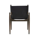 Journey Dining Chair: Saddle Leather + Dark Brown Oak + Black