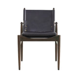 Journey Dining Chair: Saddle Leather + Dark Brown Oak + Black