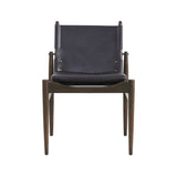 Journey Dining Chair: Saddle Leather + Dark Brown Oak + Black