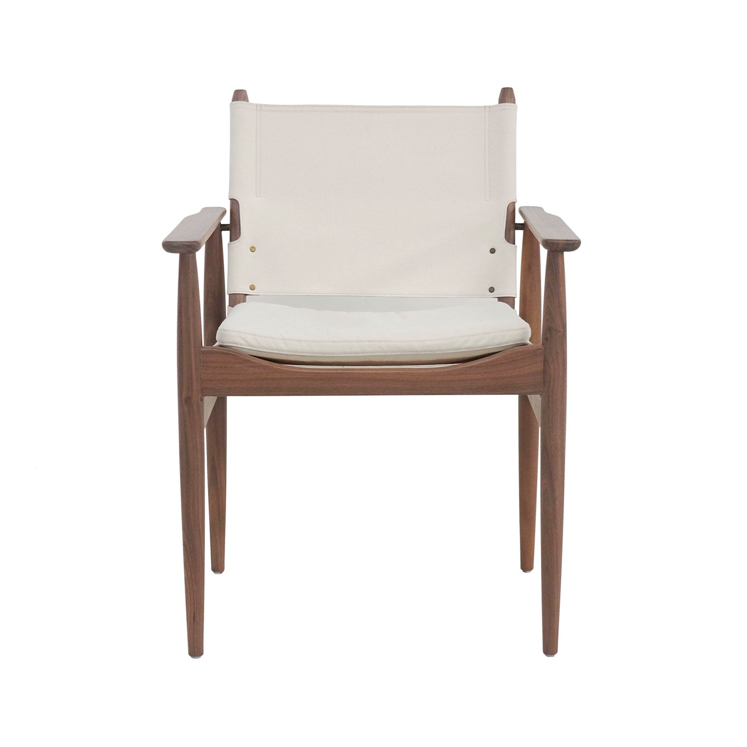 Journey Dining Armchair: Canvas + Natural Walnut + Natural