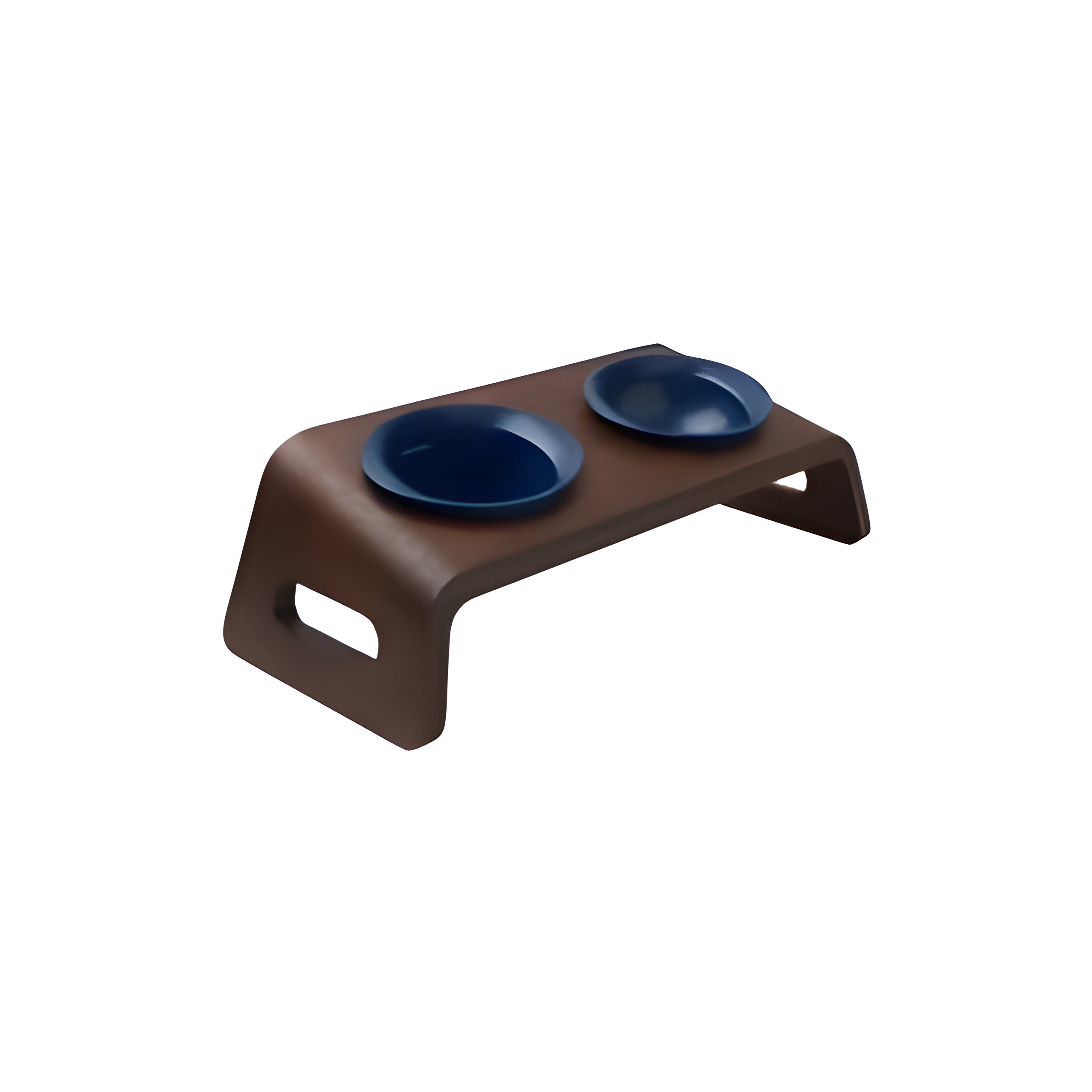 Cat Table: Blue + Mocha Brown
