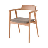 Seoto Armchair: Seat Upholstered + High + Beech