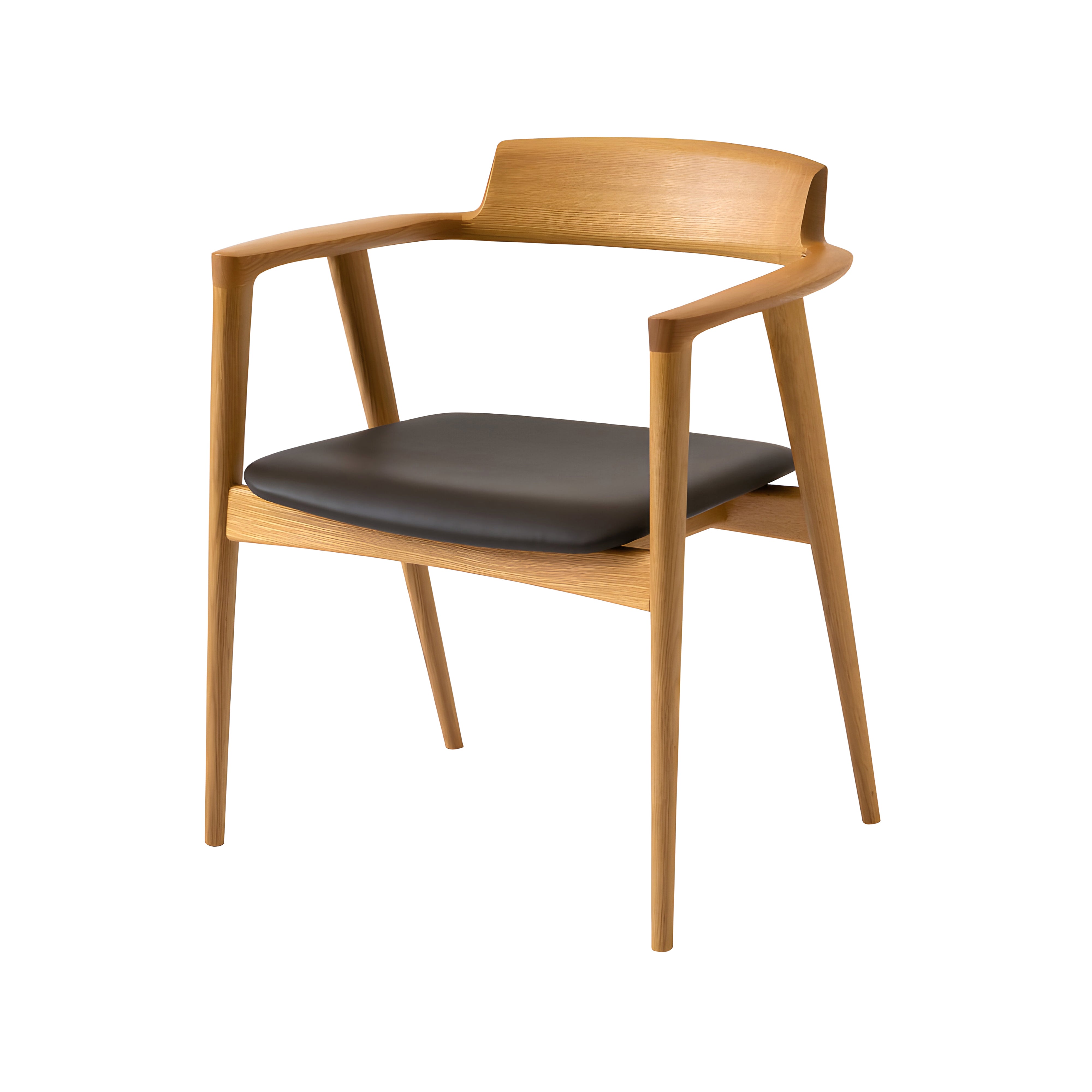 Seoto Armchair: Seat Upholstered
 + Low + White Oak