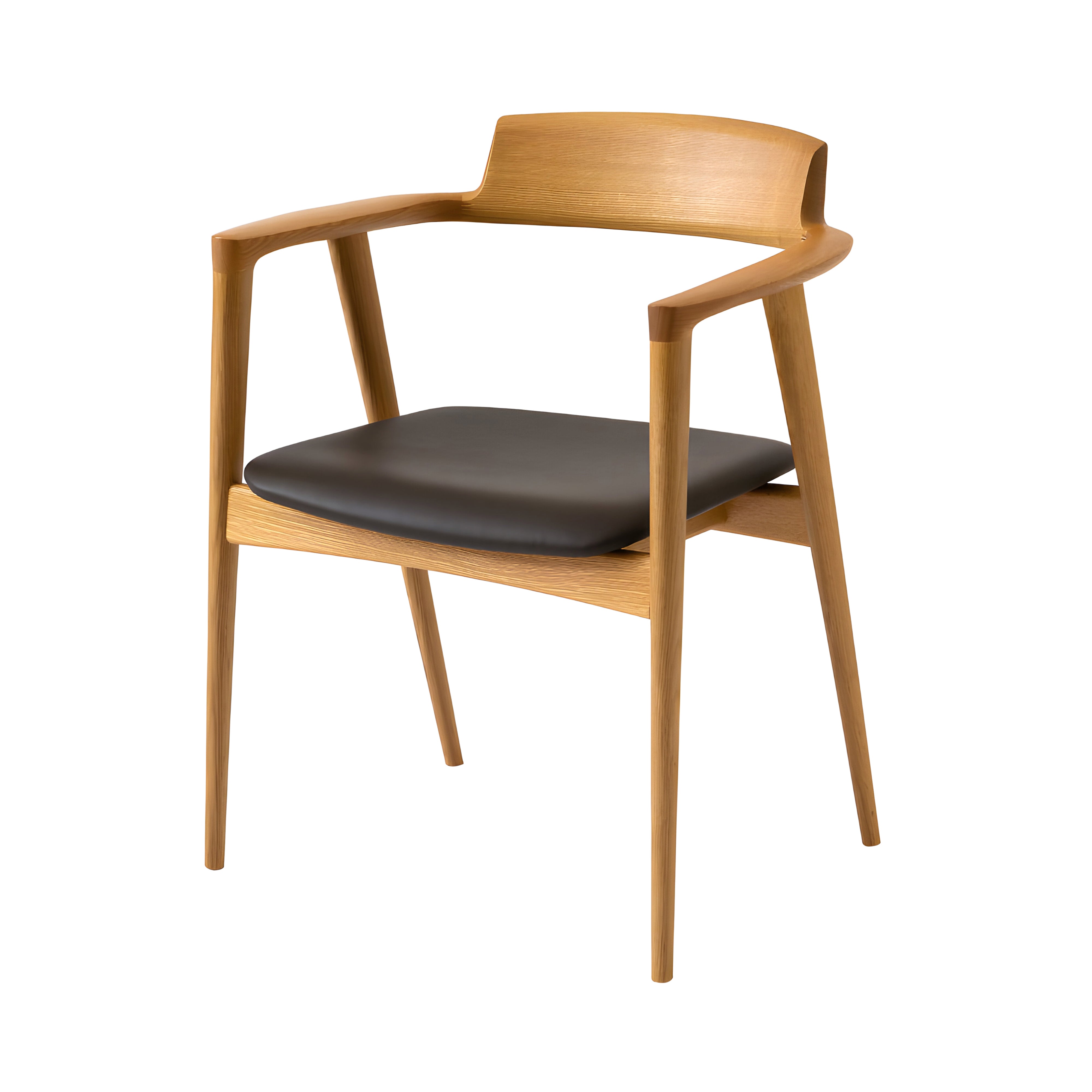 Seoto Armchair: Seat Upholstered + High + White Oak