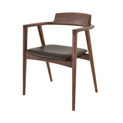 Seoto Armchair: Seat Upholstered
 + High + Walnut