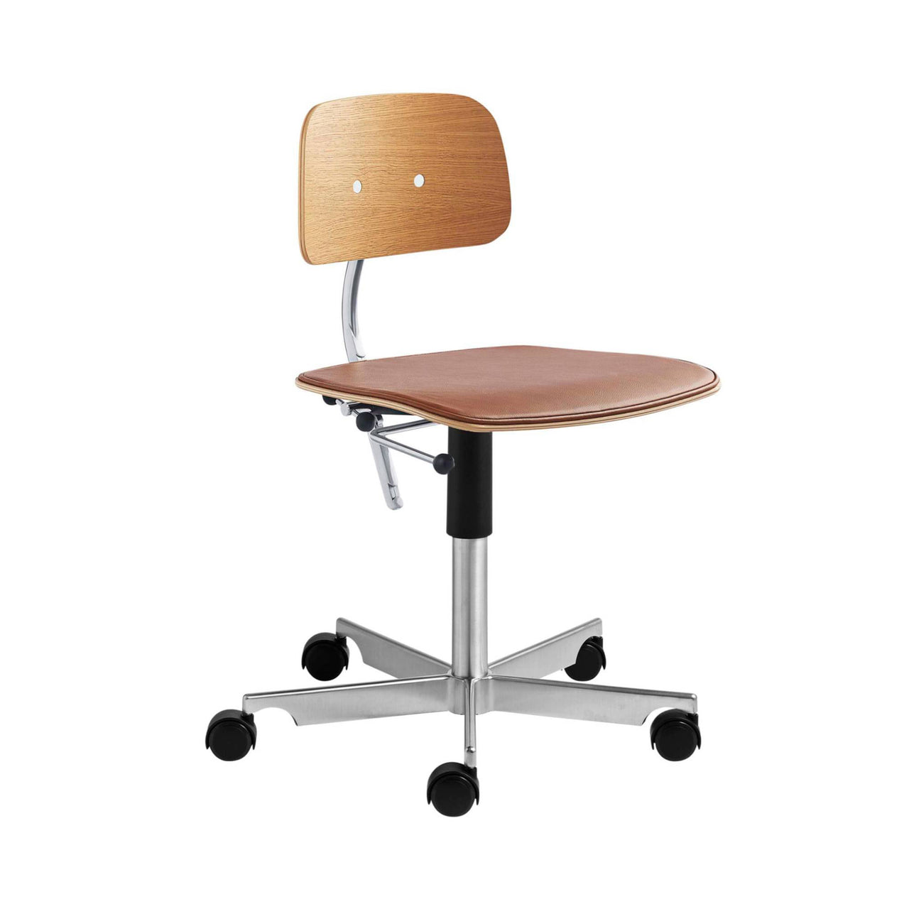 Kevi 2533 Chair: Size A + Seat Upholstered + Oak Veneer +  With Tilt