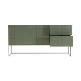 Kilt Light 180 Cabinet with Drawers: Green Khaki