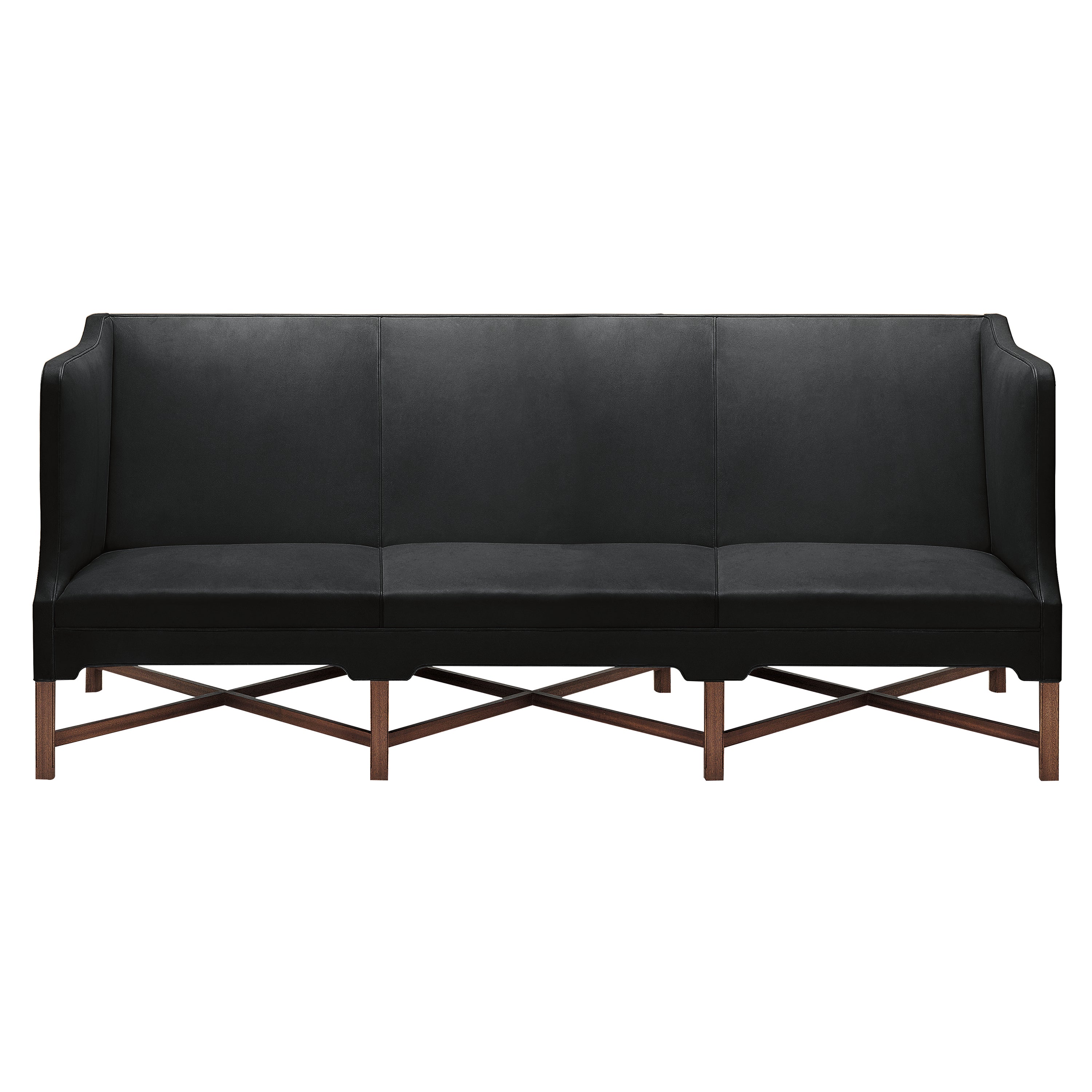 Sofa with High Sides: 3 Seater + Oiled Walnut