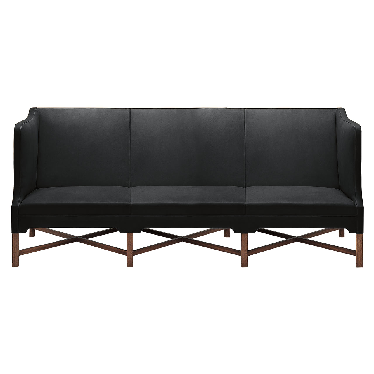 Sofa with High Sides: 3 Seater + Oiled Walnut