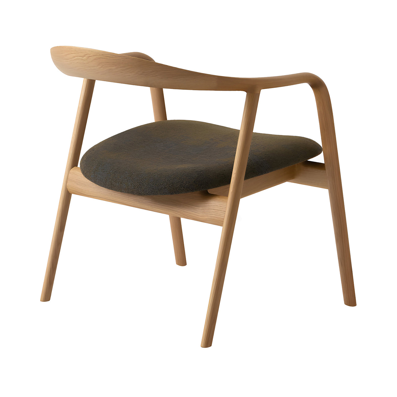 Kumahida Lounge Chair: Seat Upholstered + White Oak