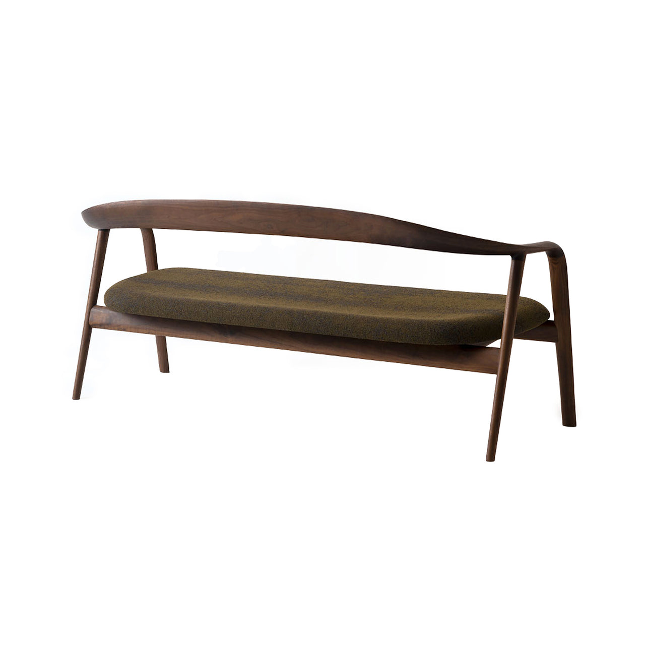 Kumahida 2 Seater Lounge Chair: Seat Upholstered + Walnut