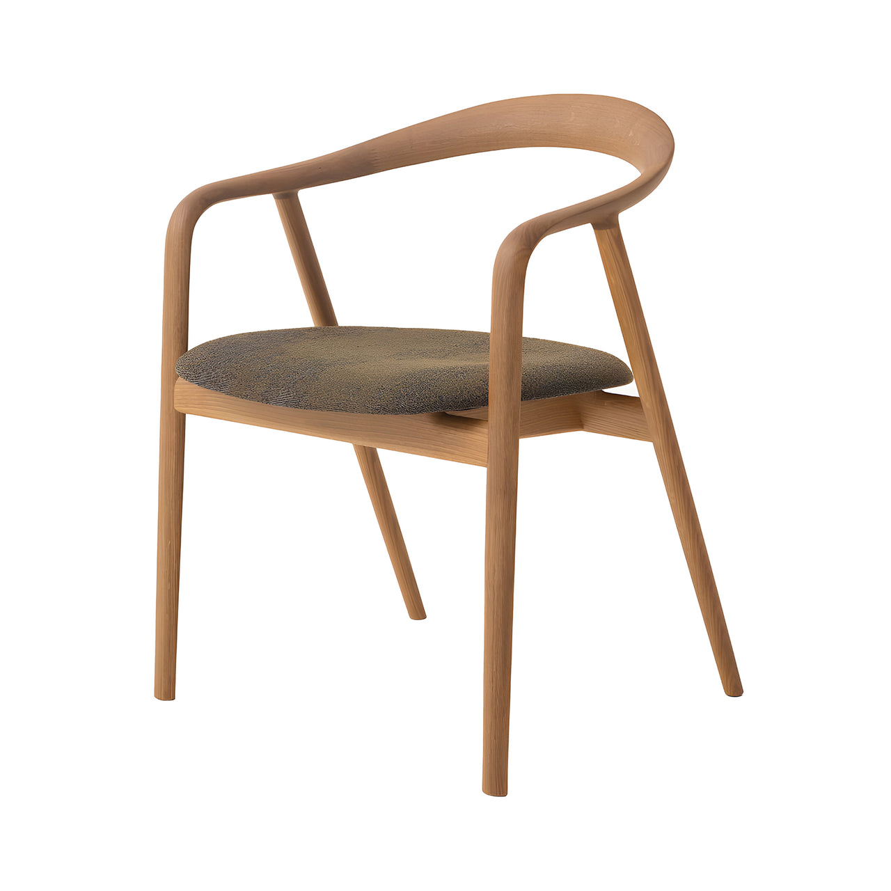 Kumahida Armchair: Seat Upholstered + White Oak