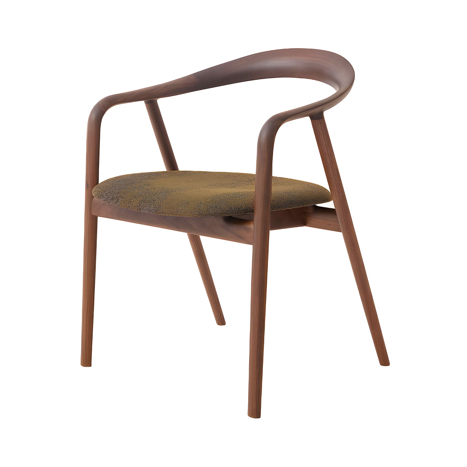 Kumahida Armchair: Seat Upholstered + Walnut