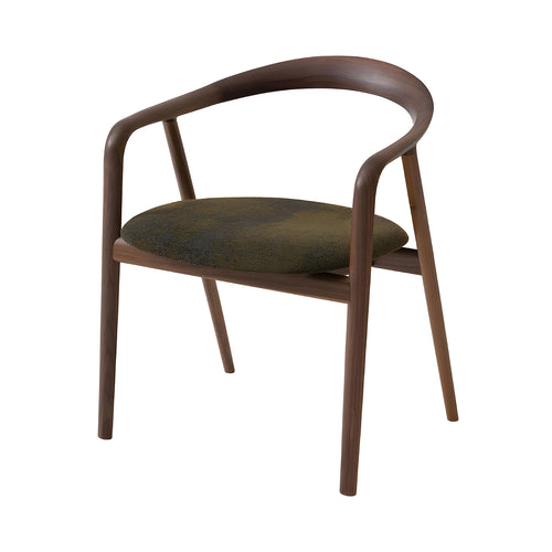 Kumahida Armchair: Seat Upholstered + Walnut