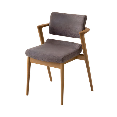Seoto-EX High Semi-Armchair: Seat + Back Upholstered + White Oak
