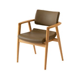 Seoto Semi Armchair: Seat Upholstered + Low + Beech
