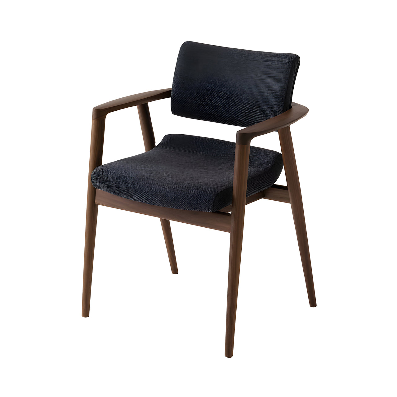 Seoto Semi Armchair: Seat Upholstered + High + Walnut