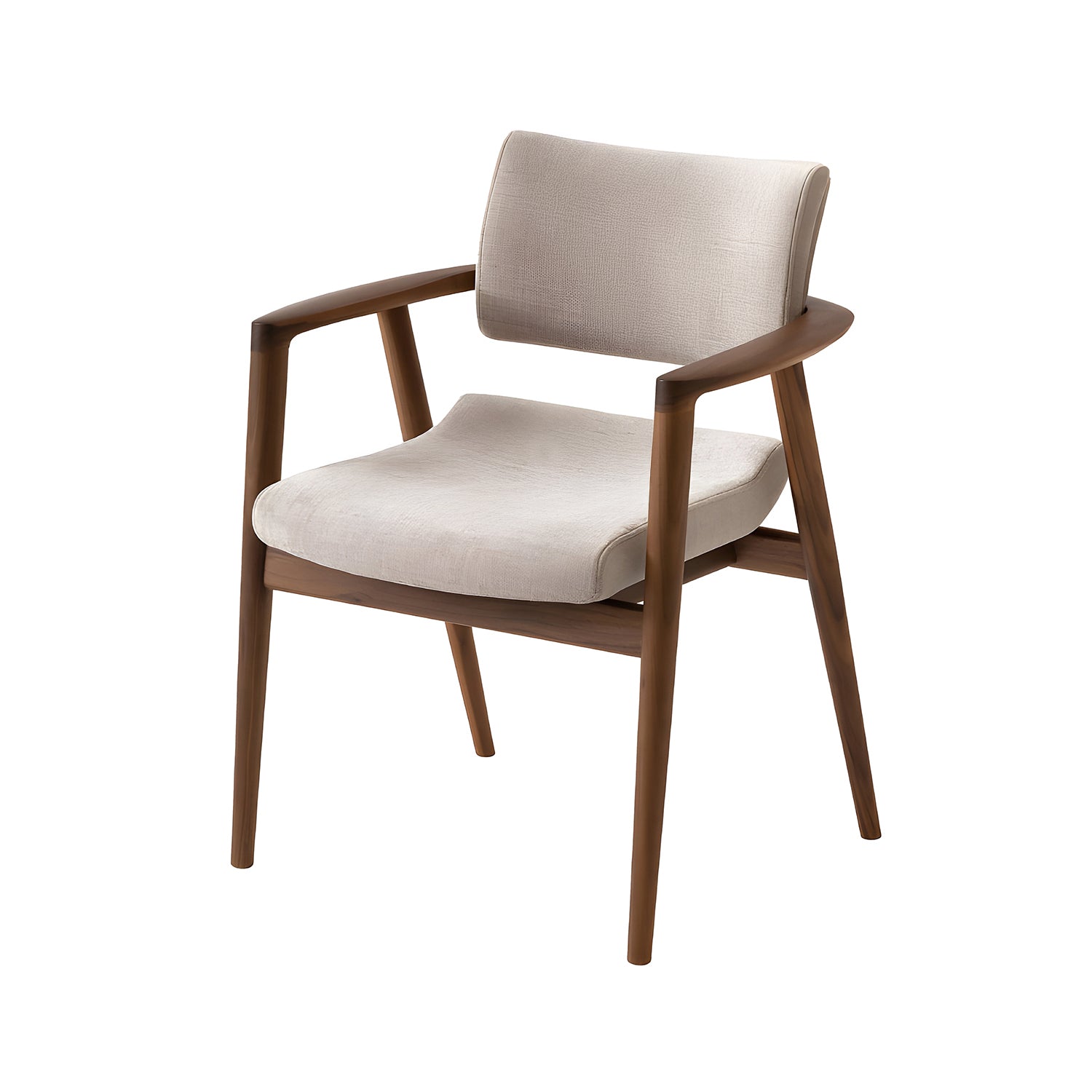 Seoto Semi Armchair: Seat Upholstered + Low + Walnut