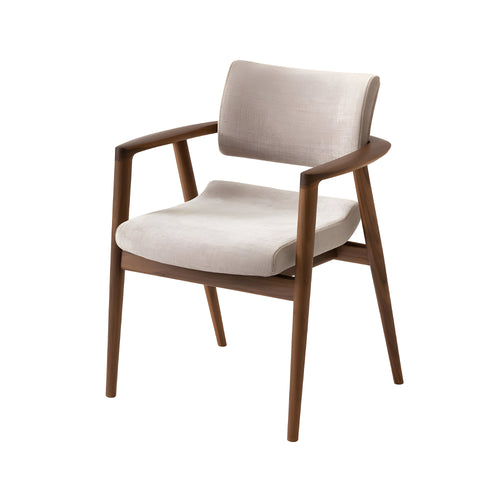 Seoto-EX Armchair: Seat + Back Upholstered + Walnut