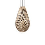 Kōura Pendant Light: Extra Large + Bamboo + Black + Black
