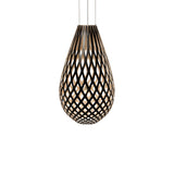Kōura Pendant Light: Extra Large + Black + Bamboo + White