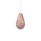 Kōura Pendant Light: Extra Small + Bamboo + Pink + White