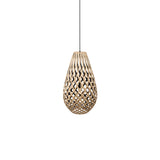 Kōura Pendant Light: Extra Small + Bamboo + Black + Black